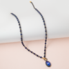 4M7A0205 Melynas ir pilkas hematito ir swarovski kristalo vėrinys