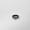 4M7A9914 Gray natural leather ring with Swarovski crystal