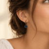 Blue Swarovski crystals drop earrings