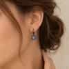 blue earrings Blue Swarovski crystals drop earrings