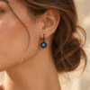 Blue Swarovski crystals drop earrings