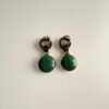 Green stabilized malachite and hematite hoop earrings