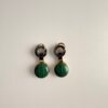 Green stabilized malachite and hematite hoop earrings