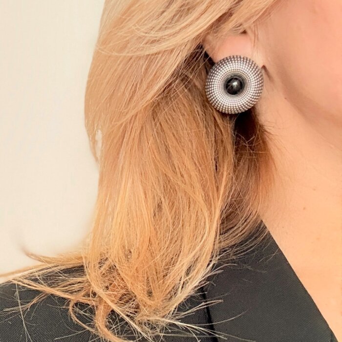 Silver plated earrings with agate