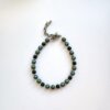 Green beaded bracelet with onyx, hematite and Swarovski pearls