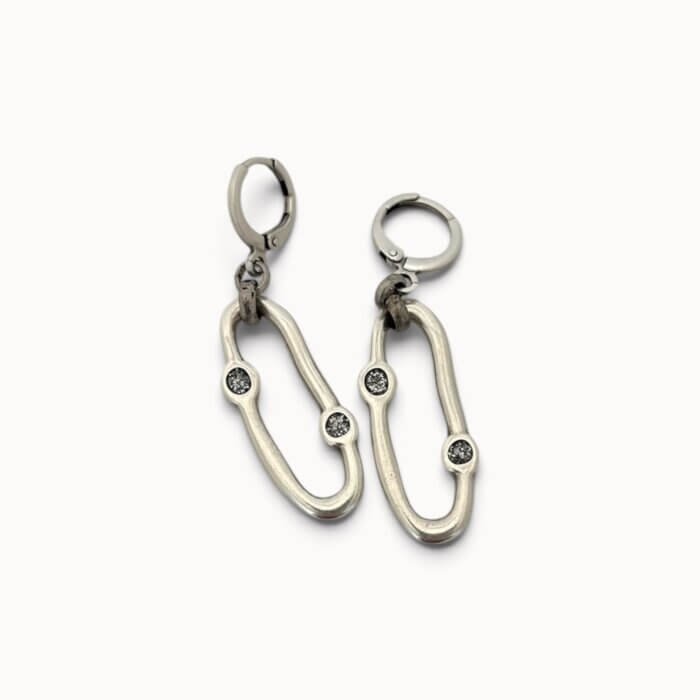 silver plated earrings Silver plated drop earrings with Swarovski crystals