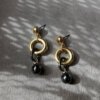 IMG_20240415_155711 - Copy Dark hematite and gold plated brass stud earrings
