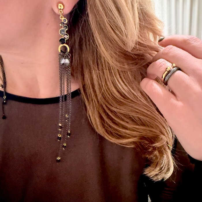 Long statement earrings