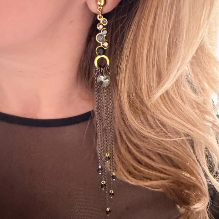 Long statement earrings