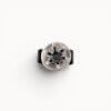 black ring Black natural leather ring with Swarovski crystal