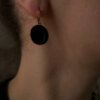 Black enamel earrings