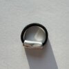 Black natural leather ring