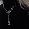 Hematite and Silver Plated Brass Necklace