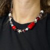 Red and white necklace