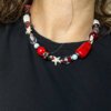 Red and white necklace