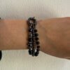 Blue hematite, pearls, onyx and cairo night bracelet