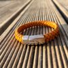 magnetic bracelet Brown natural leather braided bracelet with magnetic clasp