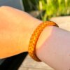 natural leather bracelet Brown natural leather braided bracelet with magnetic clasp