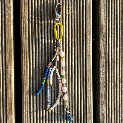 Colourful glass and pearls pendant