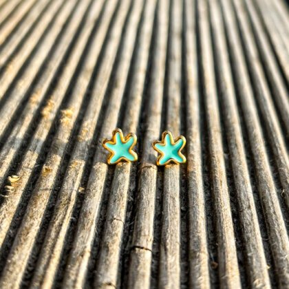 blue Starfish stud earrings