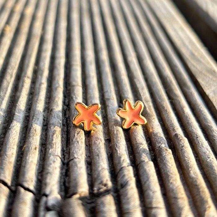 earrings orange Starfish stud earrings