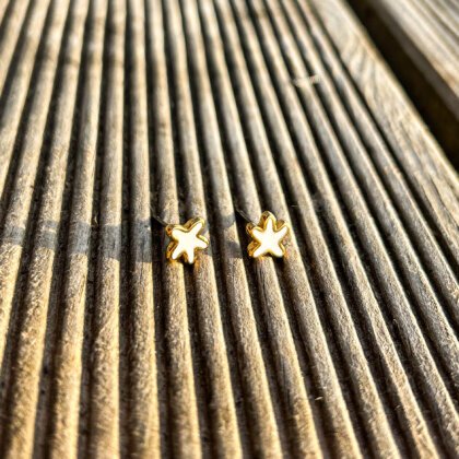 white Starfish stud earrings