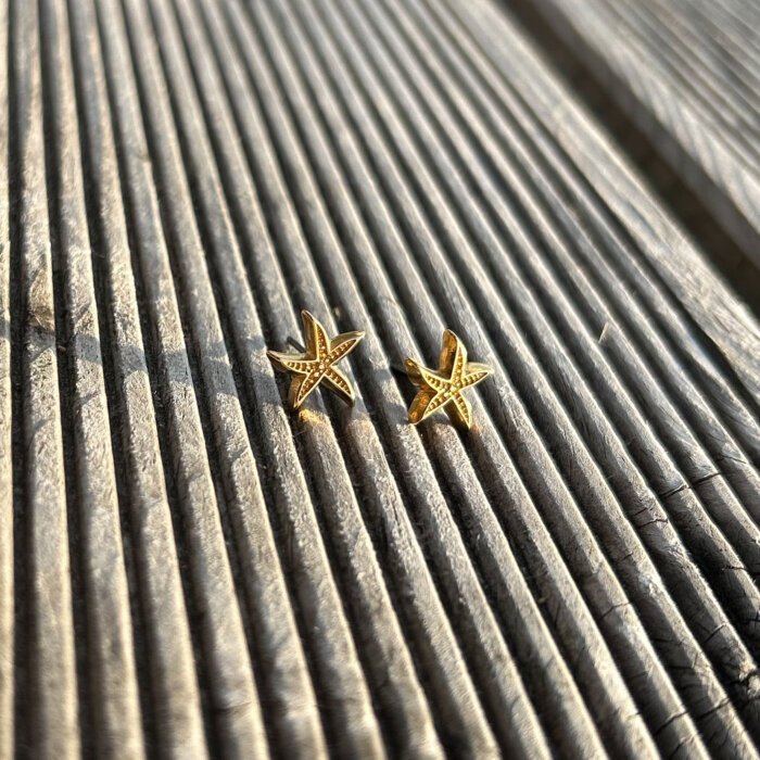 gold plated earrings Starfish stud earrings