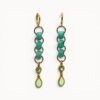 blue earrings Light blue drop earrings with ceramic beads, Swarovski crystals and stained glass