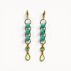 long earrings Light blue drop earrings with ceramic beads, Swarovski crystals and stained glass