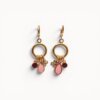 drop earrings Pink drop earrings with enamel and stained glass