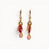 pink drop earrings Pink drop earrings with Swarovski pearls and stained glass