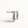 silver plated earrings Textured round stud earrings