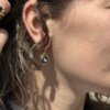 Grey gold plated earrings