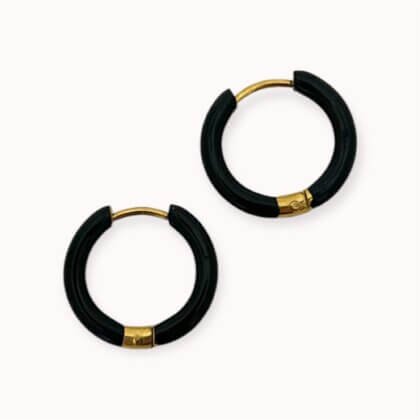 Black hoop earrings