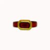 Red natural leather ring