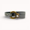 Grey natural leather bracelet