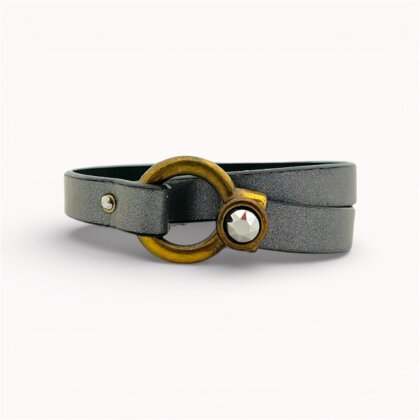 Grey natural leather bracelet