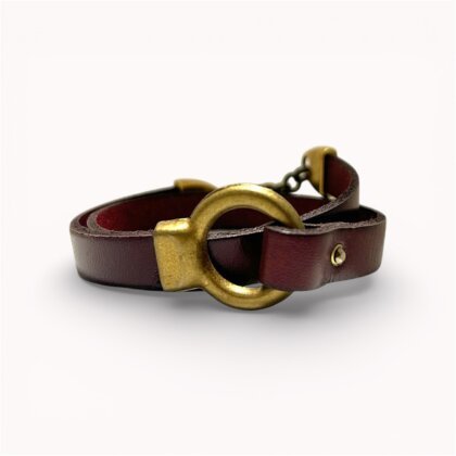 Bordeaux natural leather bracelet