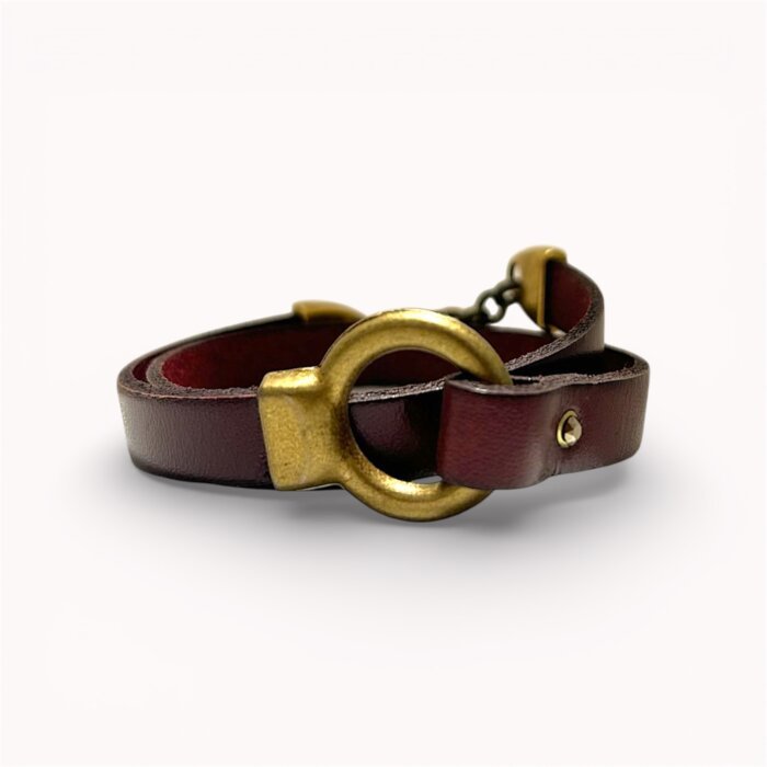 Bordeaux natural leather bracelet
