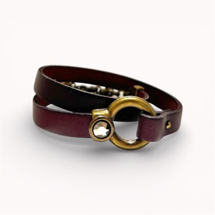 Bordeaux natural leather bracelet