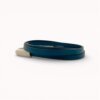 Blue natural leather wrap bracelet