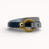 Blue and grey natural leather bracelet