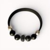 Black marble and shungite leather bracelet 