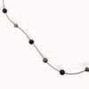 Minimalistic Swarovski crystals, lazurite and hematite necklace