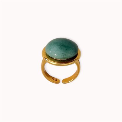 Gold plated ring with aventurine
