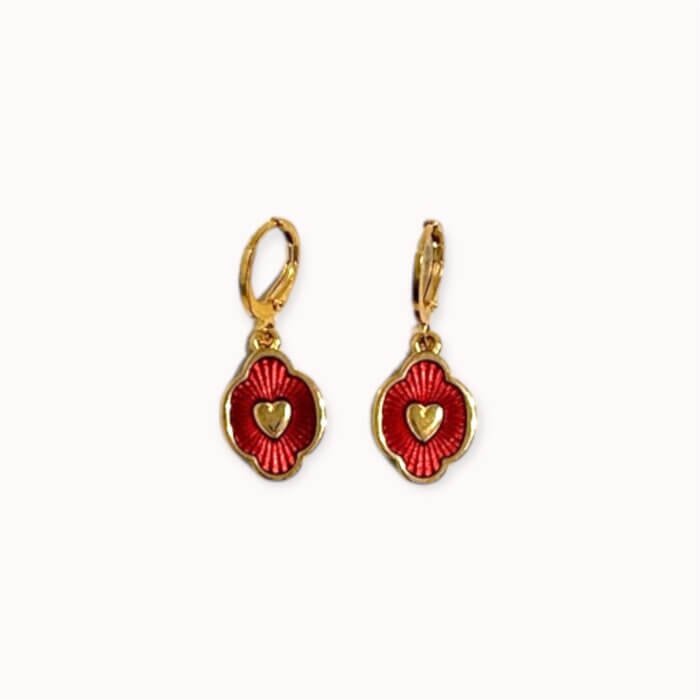 Red hearts earrings