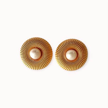 textured earrings with pearls