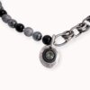 Grey hematite, agate and onyx necklace