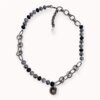 Grey hematite, agate and onyx necklace