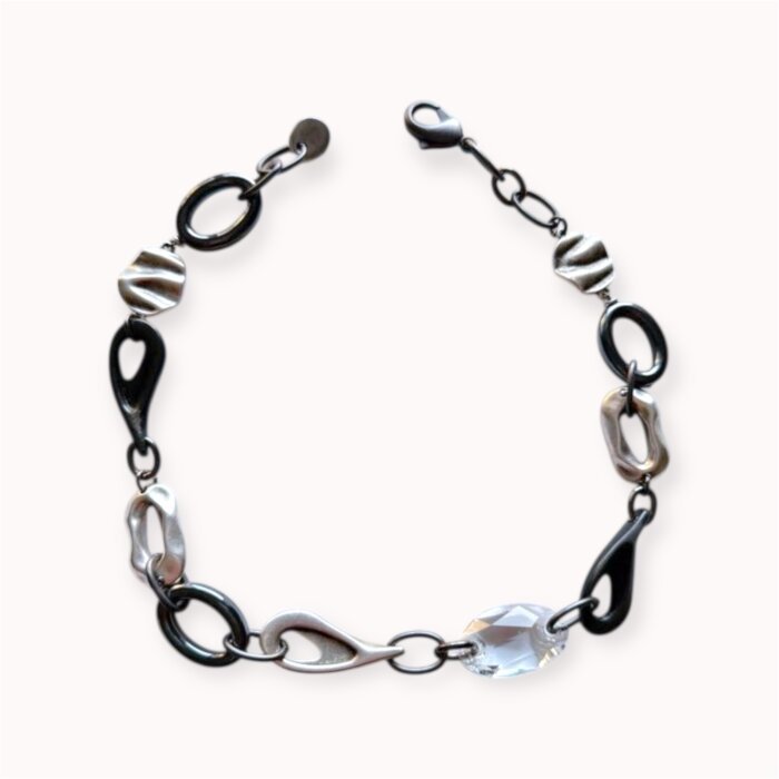 Išskirtinis vėrinys su Swarovski kristalu ir hematitu